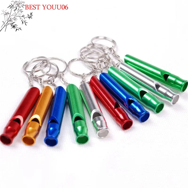 (YOUU06)1/3Pcs Small Multifunctional Aluminum Emergency Survival Whistle Keychain Camping Hiking Outdoor Tool Training Whistle