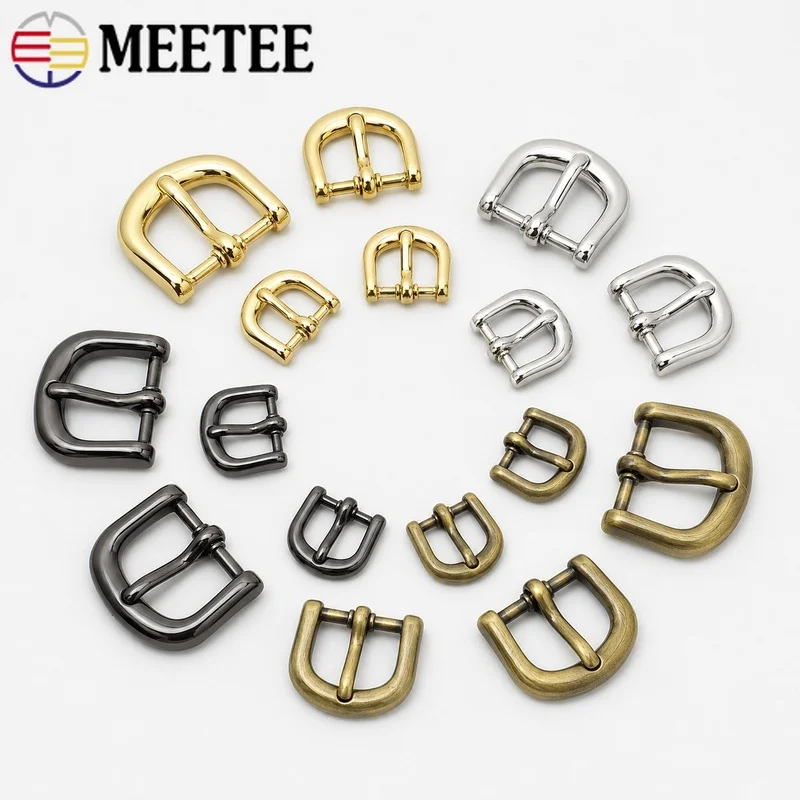 4/10Pcs Meetee 11/15/20mm Metal Pin Buckle Slider Adjuster for Handbag Shoe Strap Belt DIY Leather Craft Repair Hardware Parts