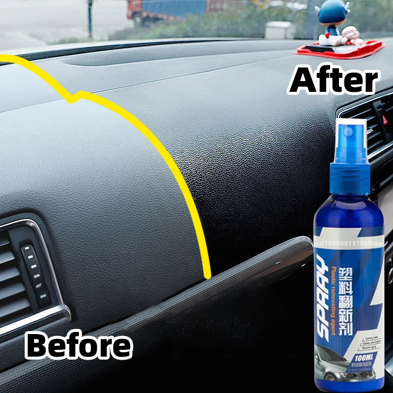 Automotive Plastic Restorer Restore Black Shine Car Plastic Rubber Exterior Restorer Cleaning Refresher Car Polishing Brightener