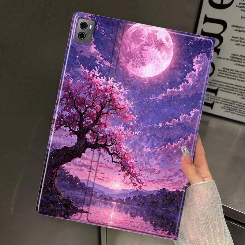 Funda protectora para tableta Lenovo Xiaoxin Tab Pad K10 K11 Y700 P11 3rd GT Pro Plus Gen, diseño Blooming Cherry Moon