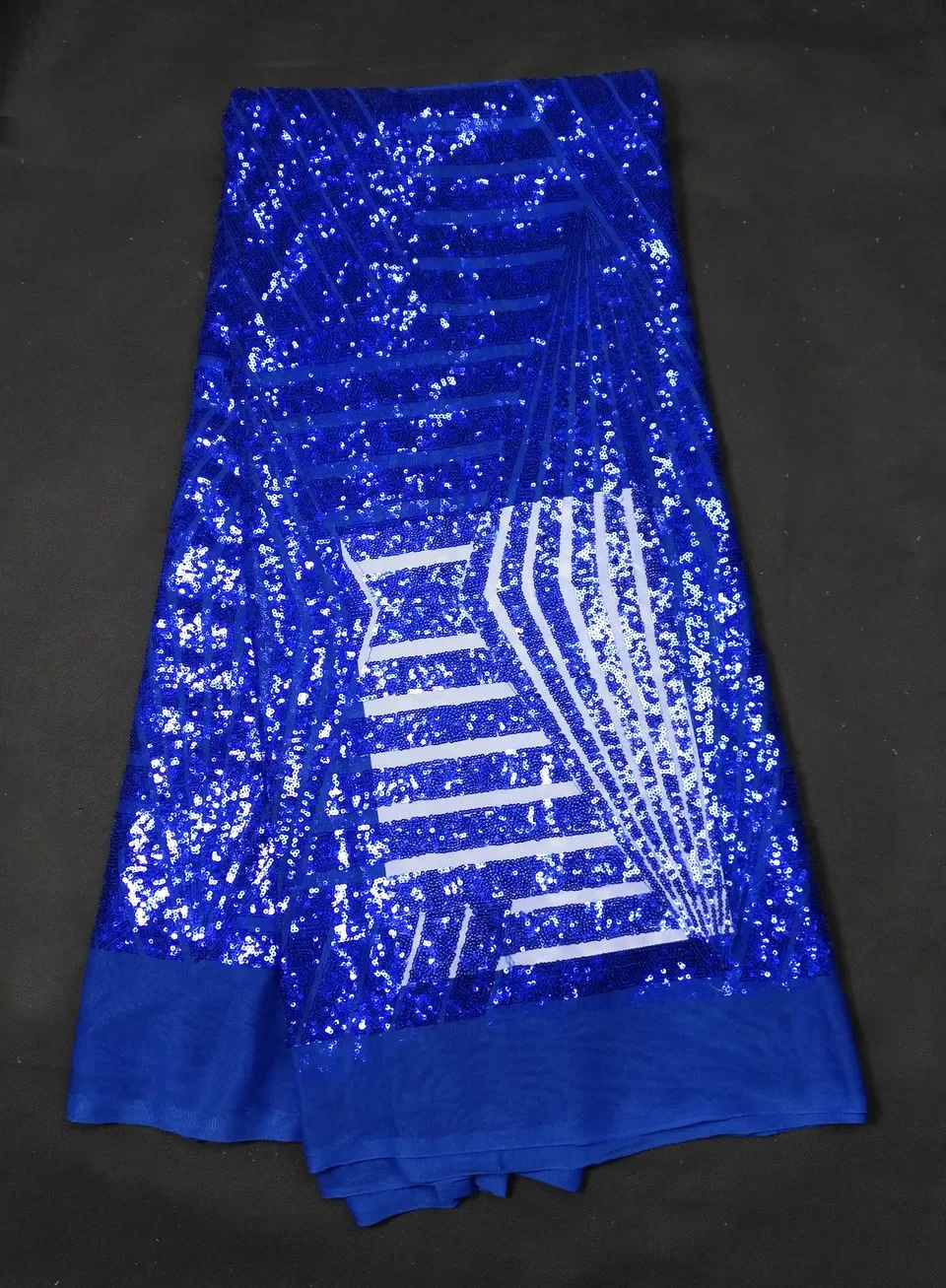 

african lace fabric with sequins 450*135CM 2017 latest sequin fabric high quality tulle sequins lace fabric for evening dresses