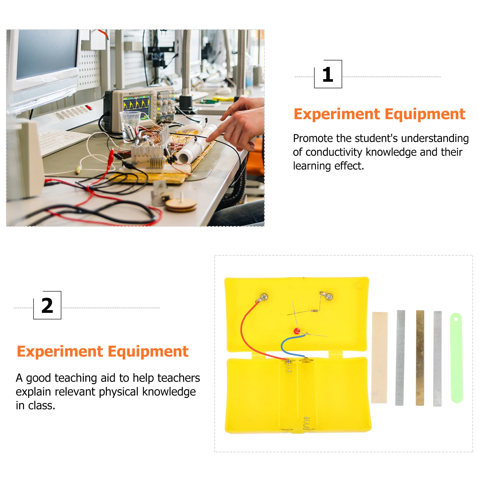 Conductivity Experiment Material Safety Plastic Physics Teaching Equipment Compact Design Teaching Device for Classroom Physics