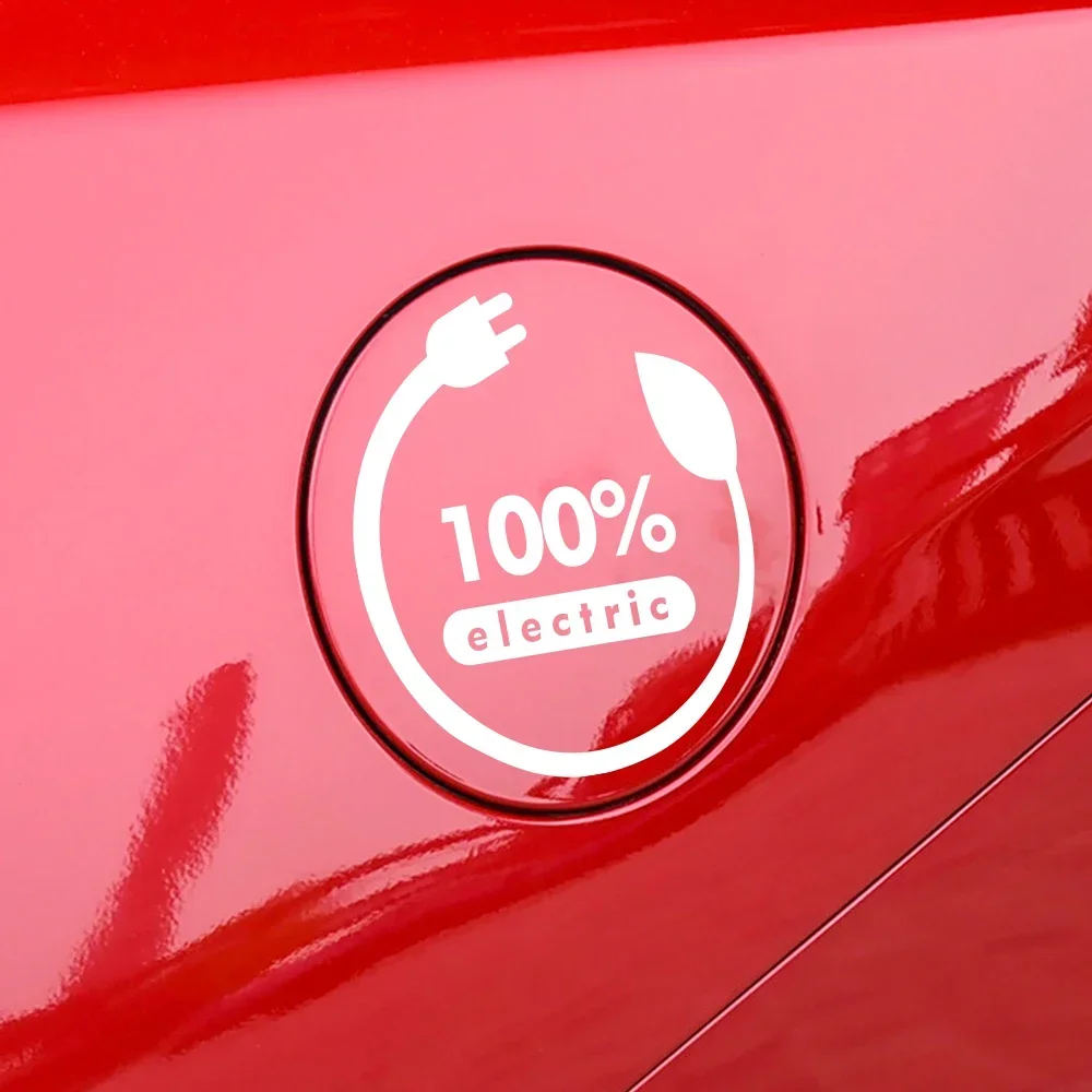 Adesivo de Vinil 100% Elétrico para Carro: Decoração para Janela, Para-choque e Tampa do Tanque de Combustível - Acessório de Estilo Automotivo