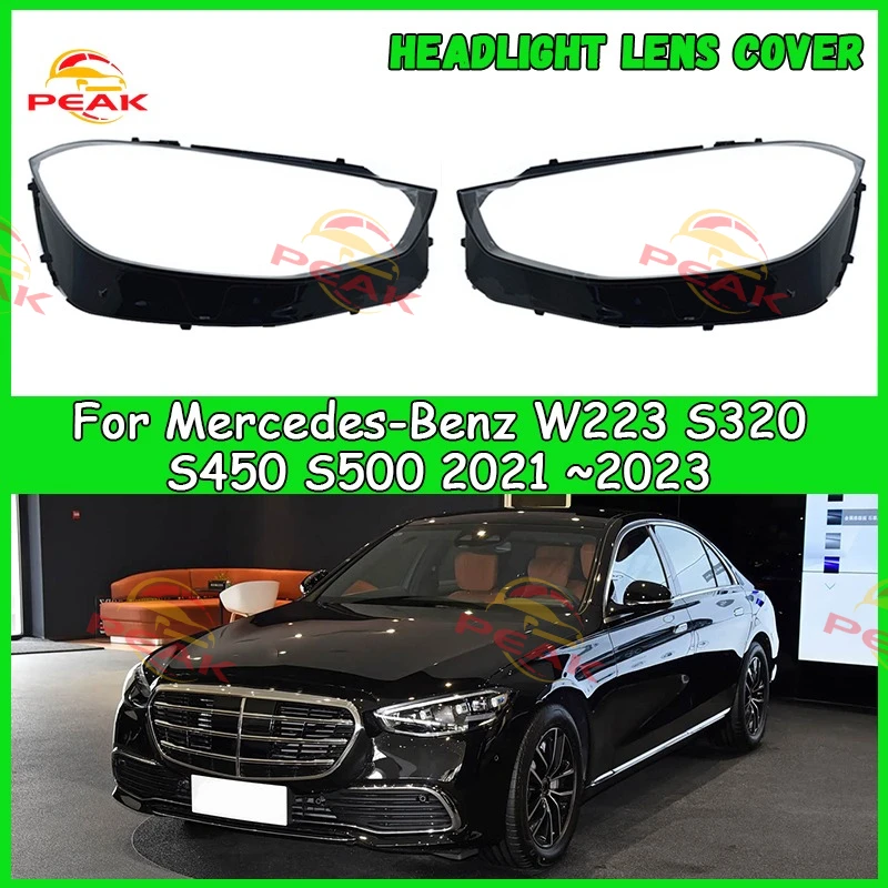

For Mercedes-Benz W223 S320 S450 S500 2021 2022 2023 Car Headlight Cover cap dust cover for headlights car accessories automobil