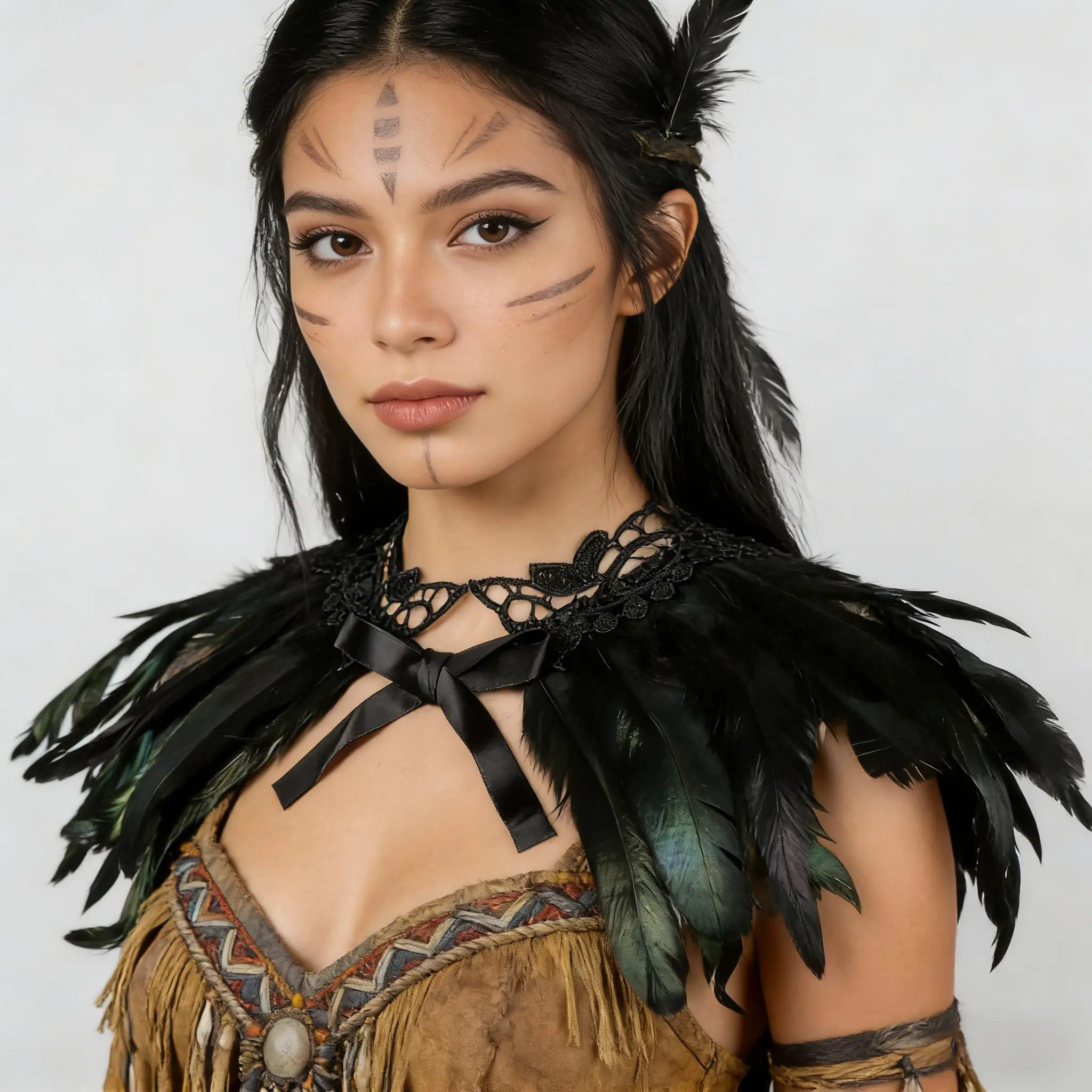 

Готическая накидка из искусственного пера, с перьями на лямках, перьевая накидка, перьевый плащ, шейный платок для карнавала, косплея, маскарада