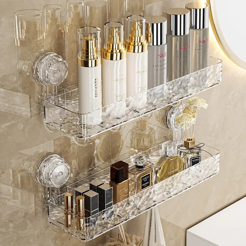 

Bathroom organizer Wall-mounted Toilet Sink Hanging Wall Folding Storage Transparent Clear Luxury Organiser Household Ins