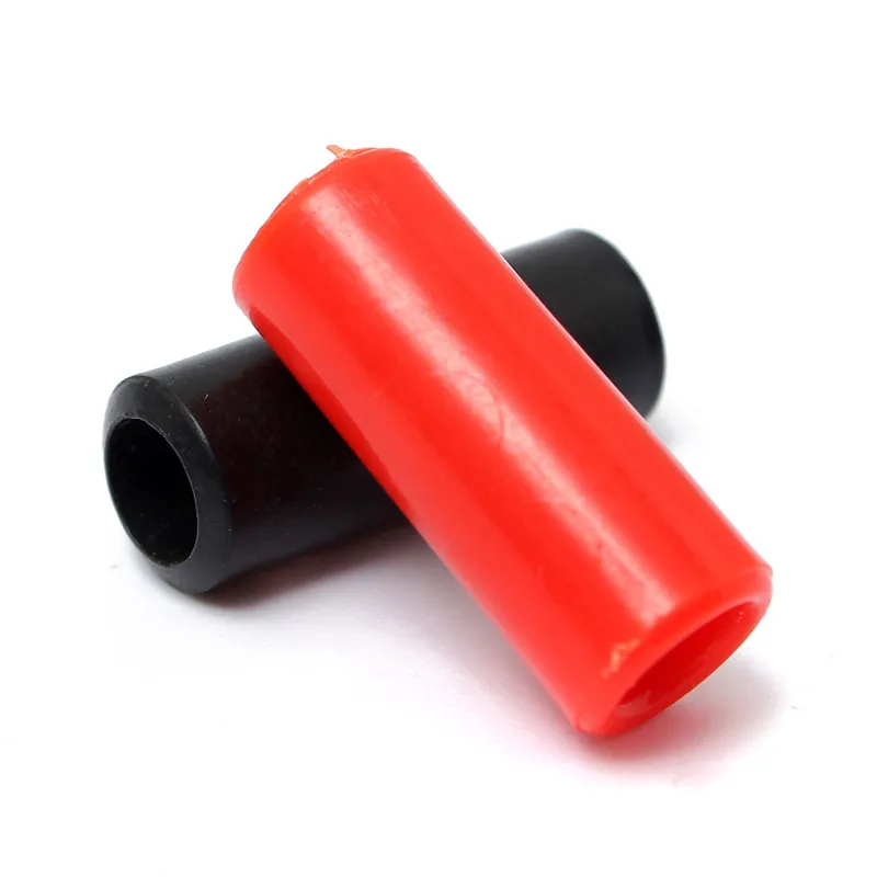 2PCS Copper Silicone Insulated In Line Banana Female Jack Socket Converter Adapter Plug Connector Red Black