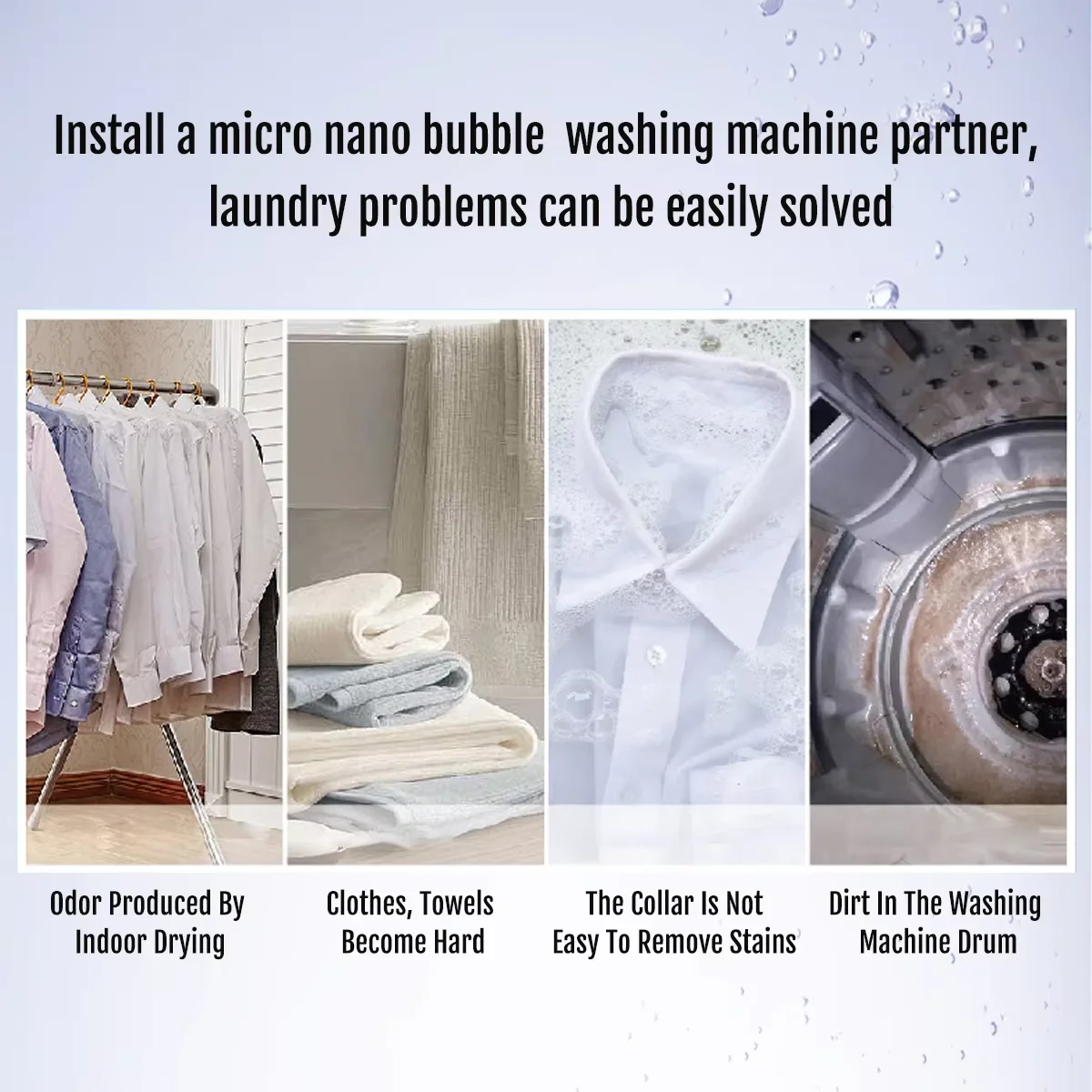 BRISKSPRING Upgrade Fine Bubble Generator For Washing Machine with Micro Bubbles and Ultra Nano Bubbles to Deep Cleaning Clothes