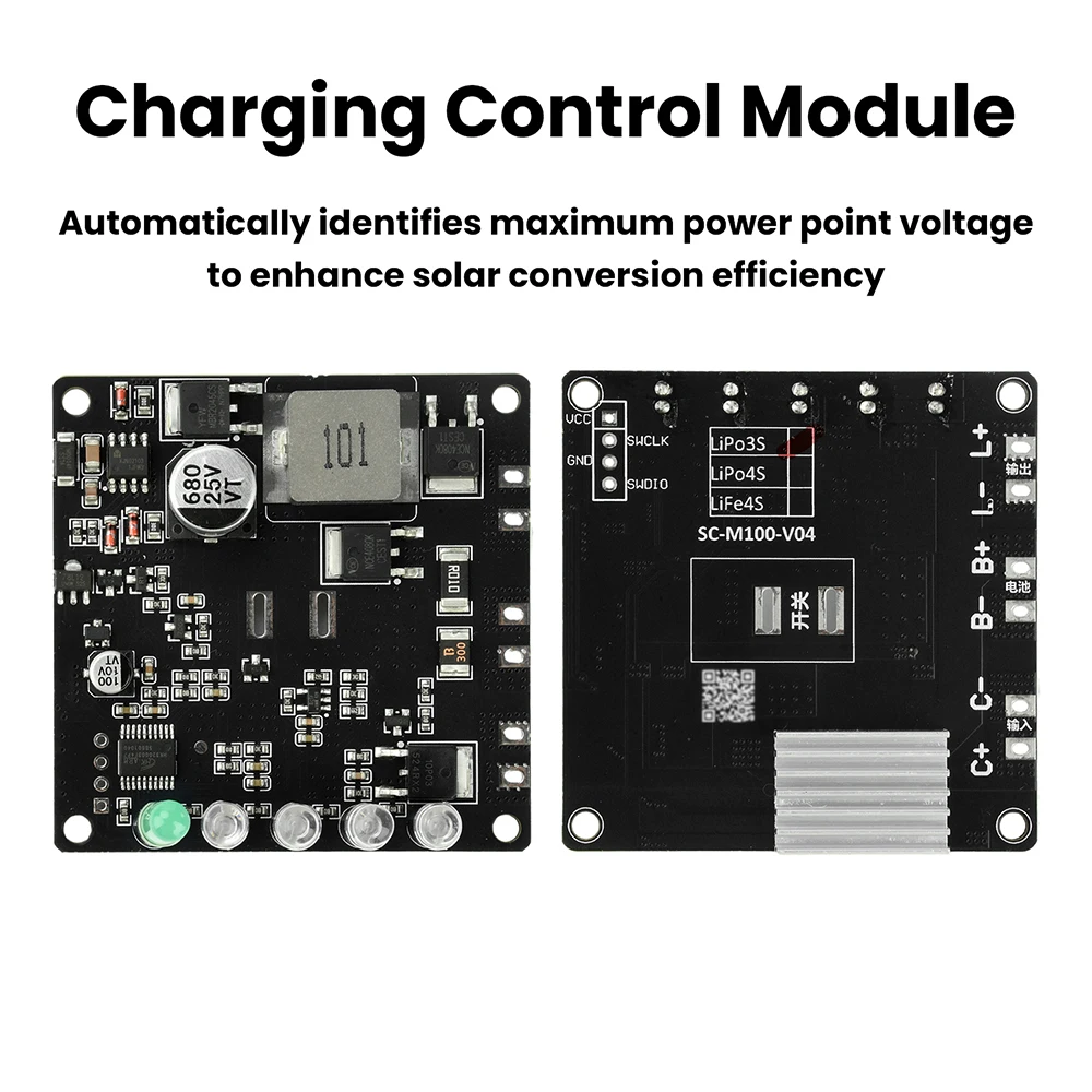 60W 80W MPPT Solar Charge Control Module 3S Lithium Battery Monitoring Power Supply Small Energy Storage Controller