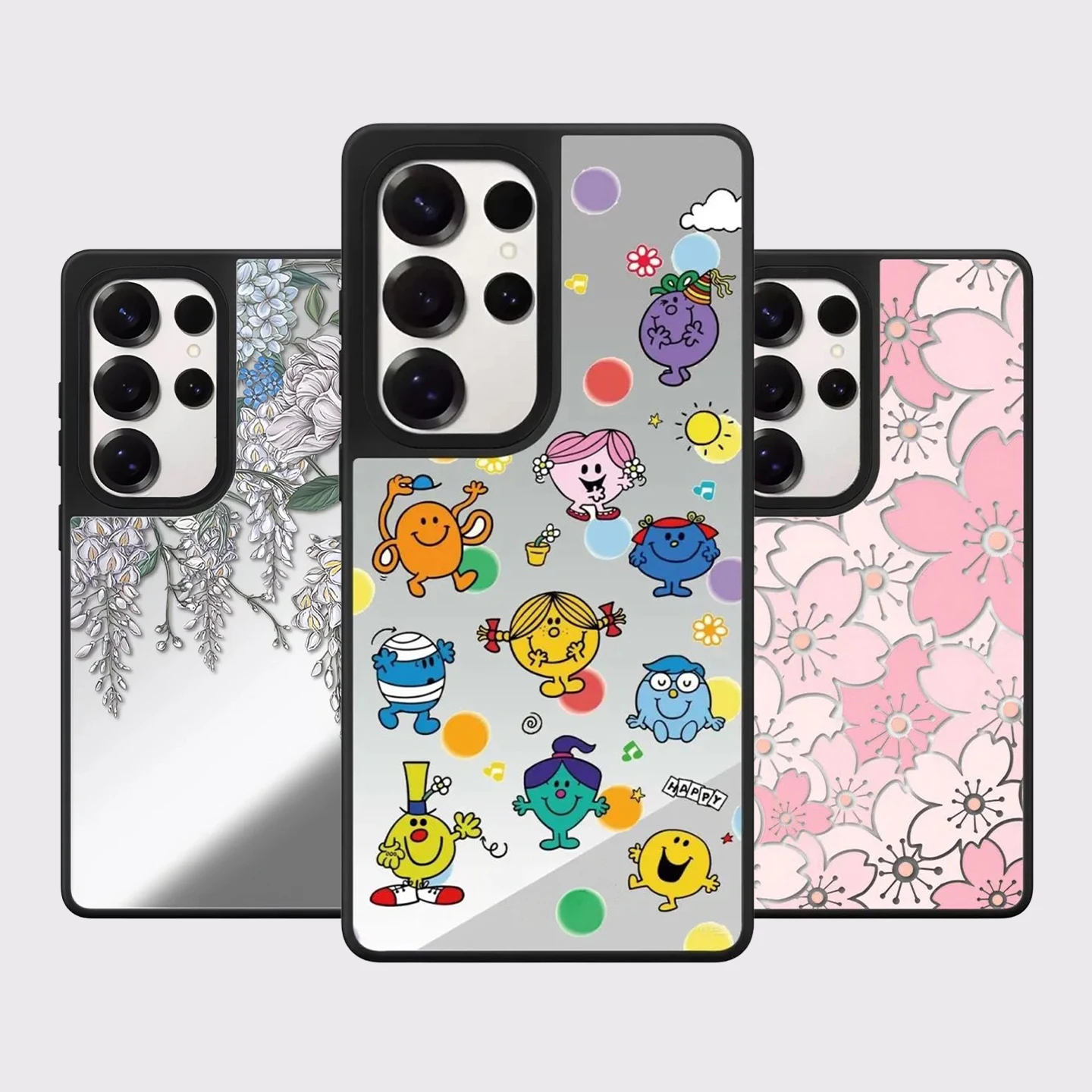 

Cartoon Mr Miss Mirror Surface Magnetic Phone Cover for Samsung Galaxy S23 S24 S25 S26 Ultra S26+ Plus Case