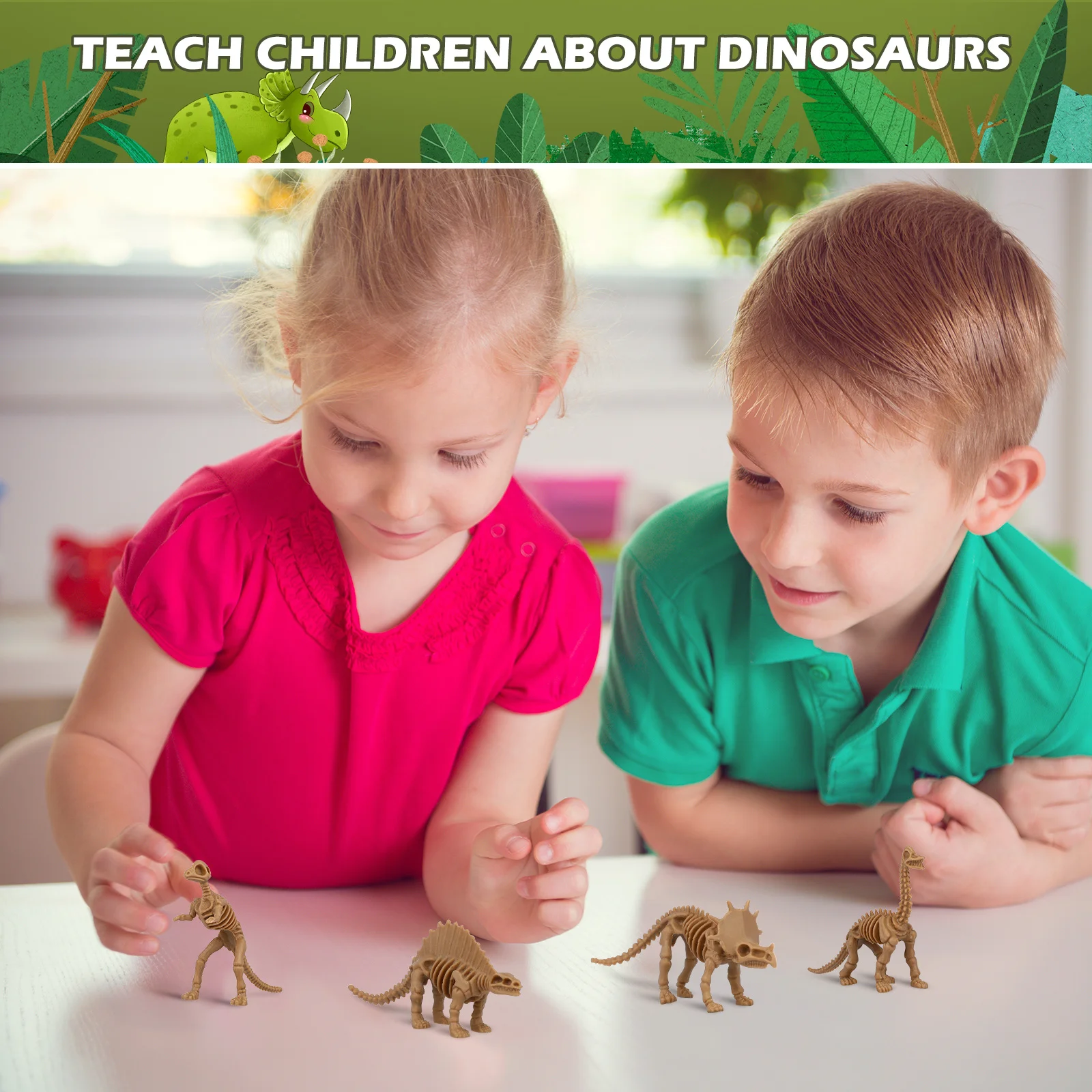 12 szt. Modeli Dinozaurów z Detalnym Strukturą Kości Przedhistorycznych, Miniaturki Stojące do Nauki dla Dzieci i Dekoracji