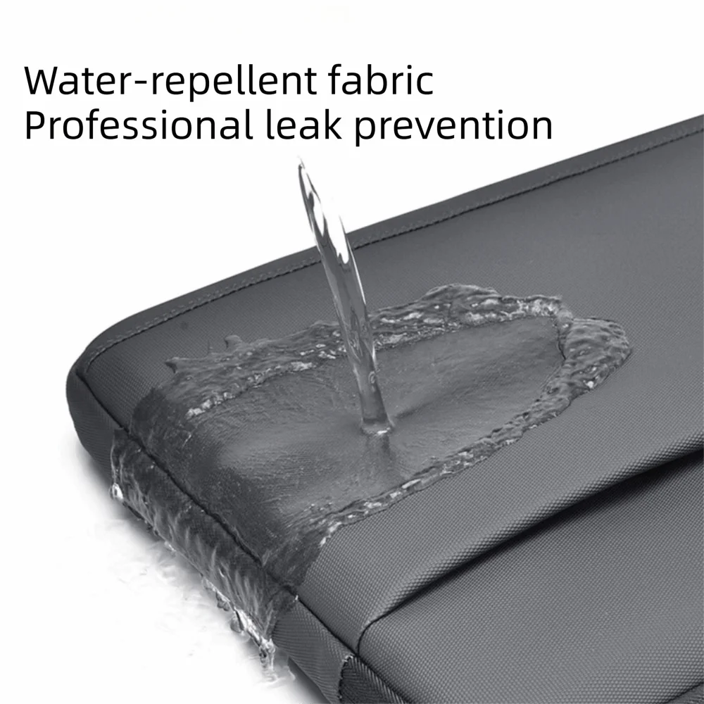 Zipper Closure Business Laptop Tote Bag Water Resistant Compartment Leather Carrying Pouch Shockproof Large Capacity