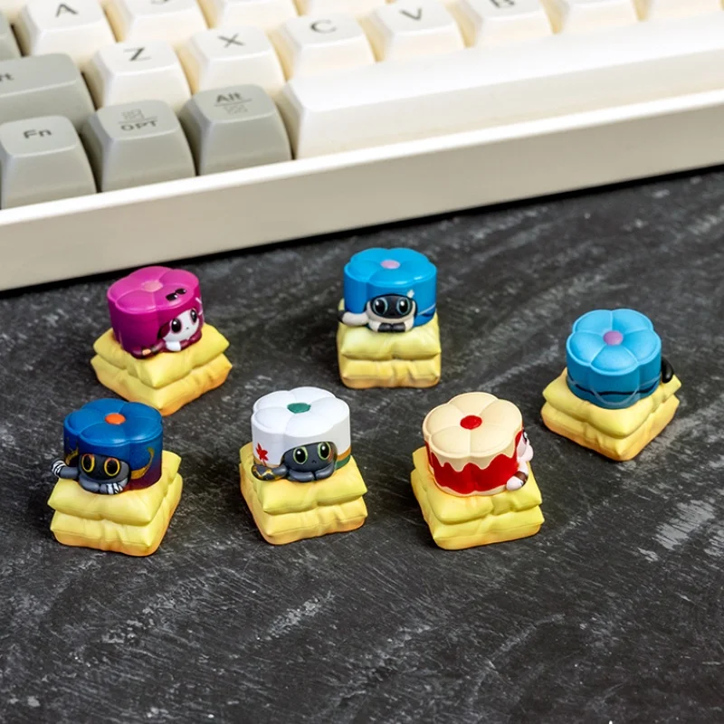 Teclas de resina personalizadas impresas en 3d para teclado mecánico, teclas de resina para pastel de gato encantador, periférico de Anime, 1 unidad