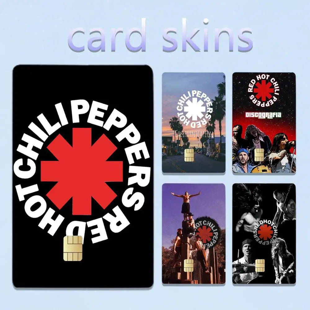Red Hot Chili Peppers 4pcs 1Set Laser Holographic Sticker Skin Cover for Credit Bank Debit Card
