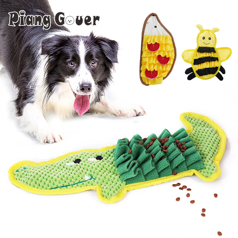 Crocodile Shape Pet Dog Sniffing Training Mat Dog Puzzle Toys Interactive Dog Slow Feeder Mat Foraging Skills Training Toy