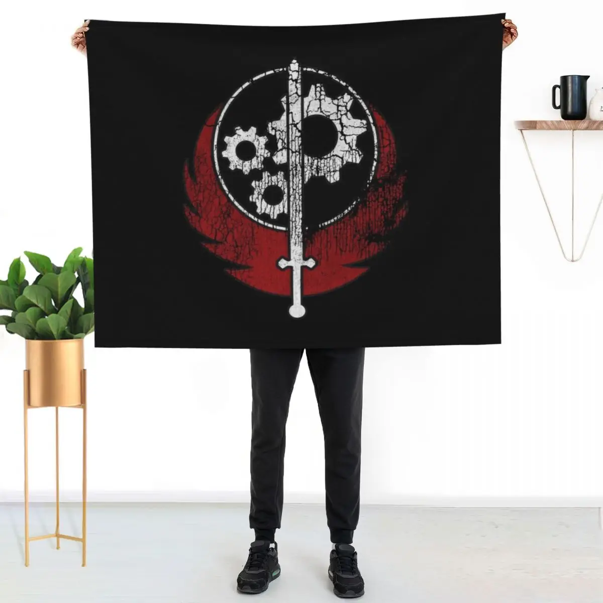 

Worn Appalachian Brotherhood of Steel Throw Blanket Warm Flannel Blanket for Couch Chair Bedroom