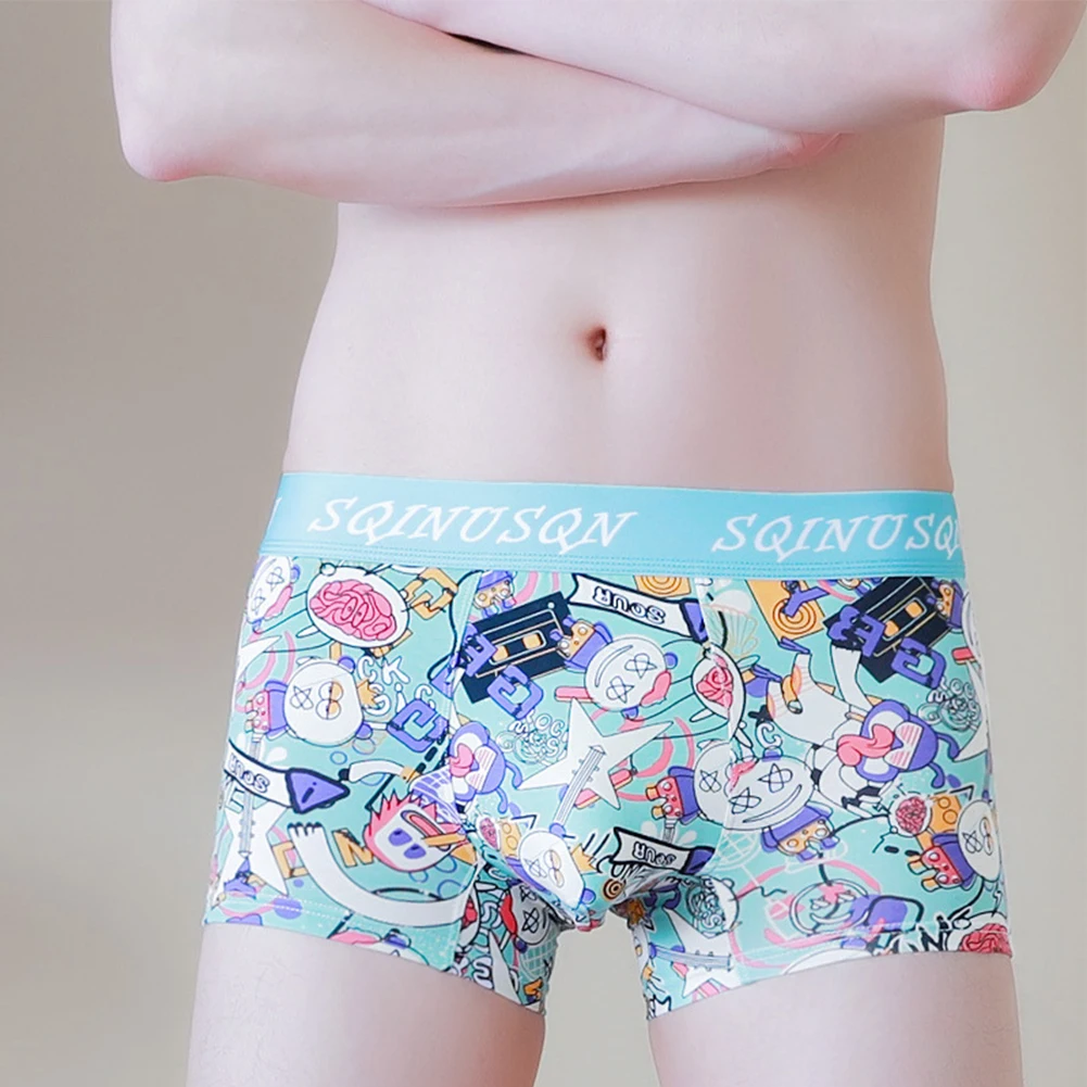 

Mens Sexy Well-looking Underwear Low Waist Briefs Bikini U Pouchs Print Shorts Underpants Fashion Causal Knickers