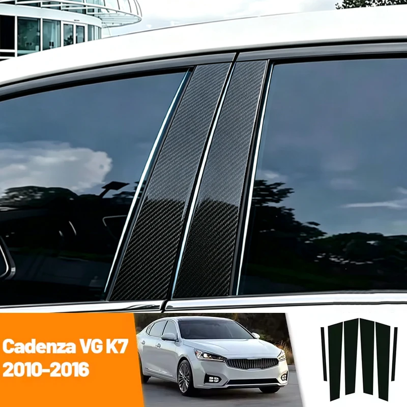 For Kia Cadenza VG K7 2010-2016 2011 2012 2013 2014 2015 Carbon Fiber Window Door Column Deal B C Pillar Post Cover Trim Sticker
