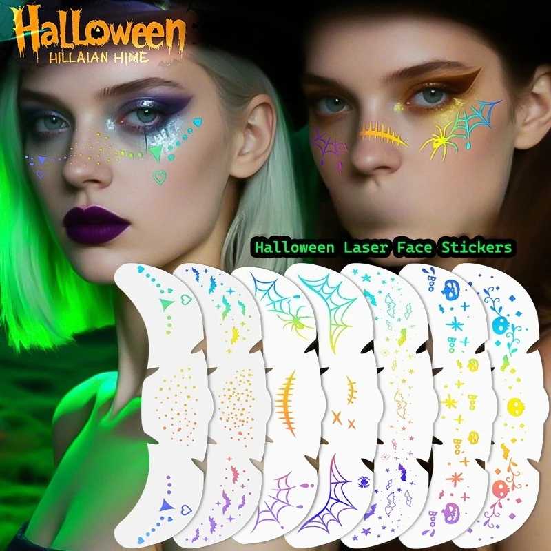 

Хэллоуин Блеск Штамповка Веснушки Макияж Металлик Золотой Серебристый Поддельные Веснушки Временные Татуировки Наклейки Для Женщин Макияж Лица