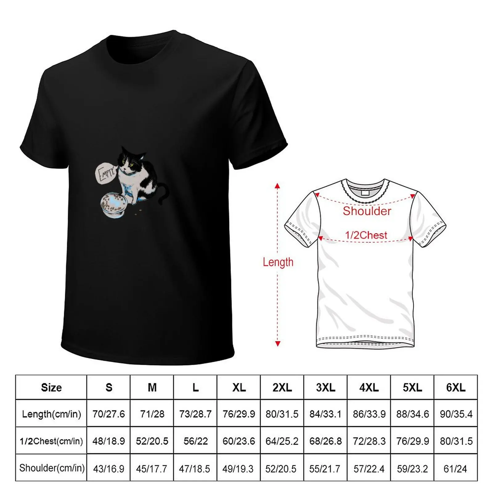Empty Bowl Empty Stomach T-Shirt Work Basic Short Sleeve Top