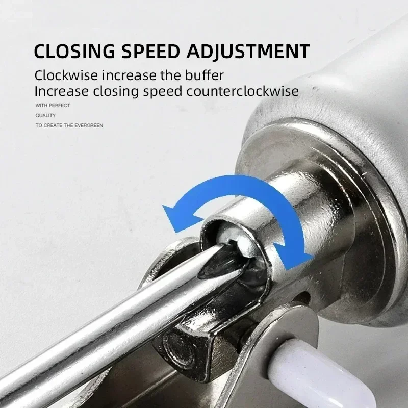 Automatic Door Closer with Buffer Damper for 90 Degrees Perfect Closure - Speed Adjustable for Home Kitchen & Commercial Use