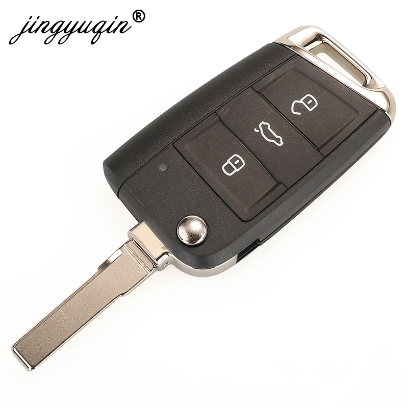 jingyuqin Original 5G 6959752 BL 5C Chip Flip Remote Keyless Go dla VW TAYRON T-ROC Tiguan Car Key Fob 5G6 959 752 BL Oryginalna część