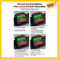 ABCYHABOTEST HT107 Pro Socket Tester Voltage Test Socket Detector Ground Zero Line Plug Polarity Phase Check US Plug Easy Instal