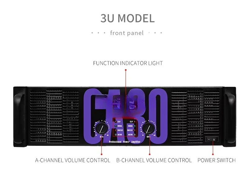 Good Quality  CA30 OEM Two-stage Class H 2*1450W 2ch Bass Audio Power Amplifier Board Module for Active Speaker