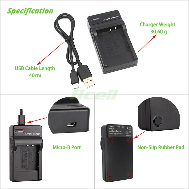 EN-EL5 MH-61 USB Charger for Nikon COOLPIX P530 P520 P510 P500 P5000 P5100 P6000 P80 P90 P3 P4 P100 S10 7900 5900 5200 Camera