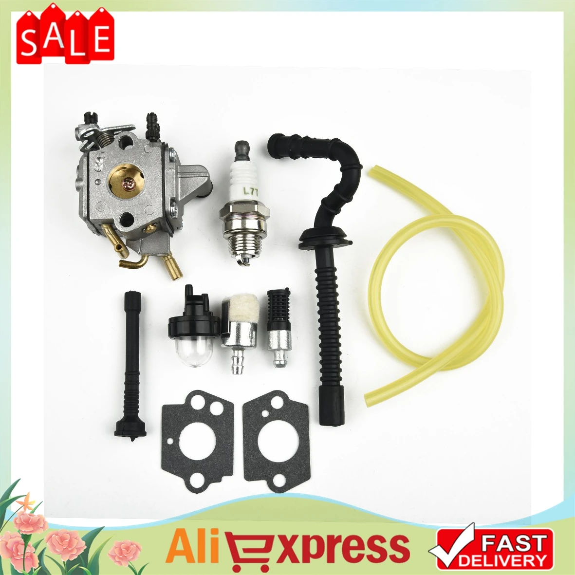 For Stihl MS192 MS192T Carburetor kit MS192TC Chainsaw For Zama C1Q-S258 Washers Spark plug Engine Primer Bulb