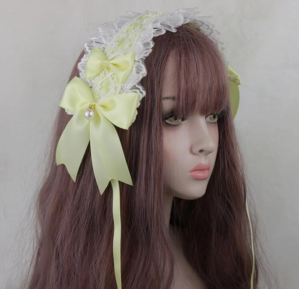 Cerchietto per capelli dolce adorabile Anime Maid Cosplay Fascia Lolita Fiore di pizzo Copricapo Accessorio per capelli