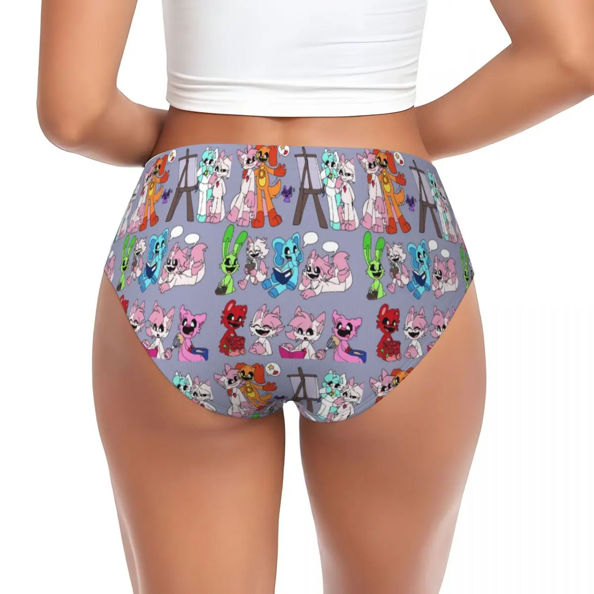 Custom Women\'s Smiling Critters Anime Funny Cartoon Panties Underwear Female Comfort Briefs Underpants