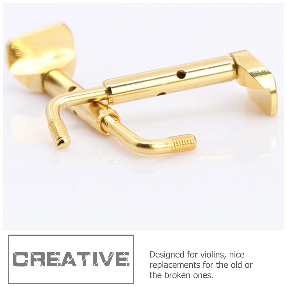 

2 Pcs Violin Parts Chin Rest Screw Musical Instrument Tail and Screws Golden Zinc Alloy