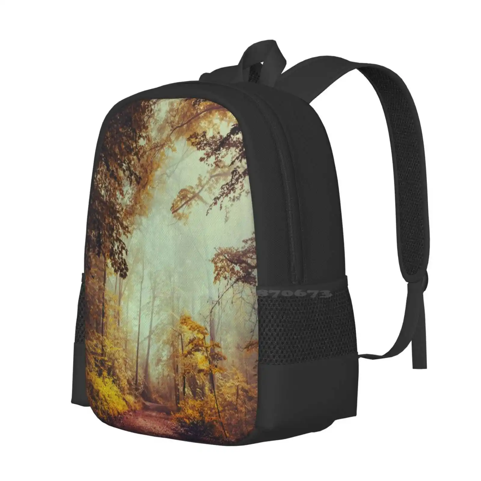 Silent Forest Hot Sale Backpack Fashion Bags Outdoors Nature Germany Backlight Leaves Beech Trees Landscape Bucolic Surreal