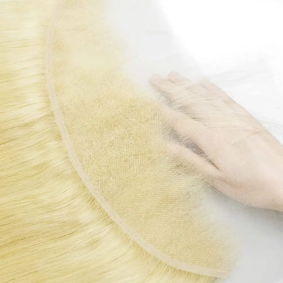 

Фронтальная 13x4 HD кружевная застежка 100, русская блондинка, человеческие волосы от уха до уха, фронтальная свободная часть, естественная линия волос, 14 дюймов