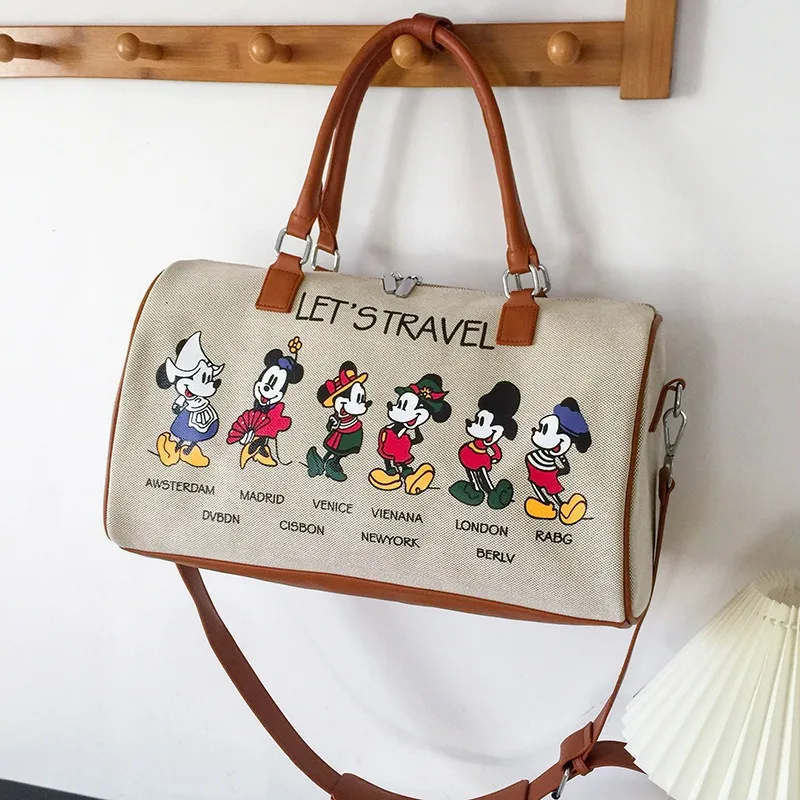 Disney Travel Bag for Women Girl Man Luggage Duffle Bag Tote Bags Mickey Mouse Durable Canvas Large Capacity Bags for Women