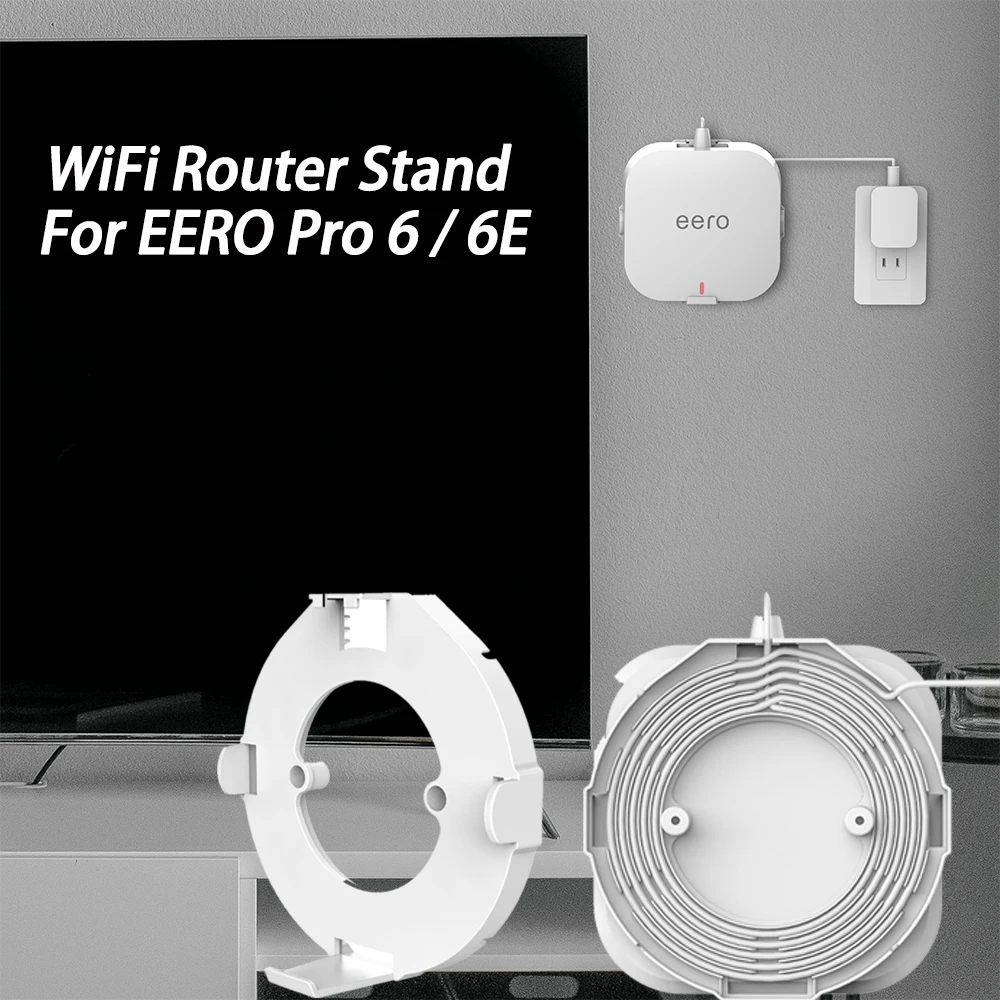 Wall Mount Router Stand For EERO Pro 6 / 6E Holder Space Saving Smart WiFi Router Outlet Cable Management Holder For EERO Pro 6E