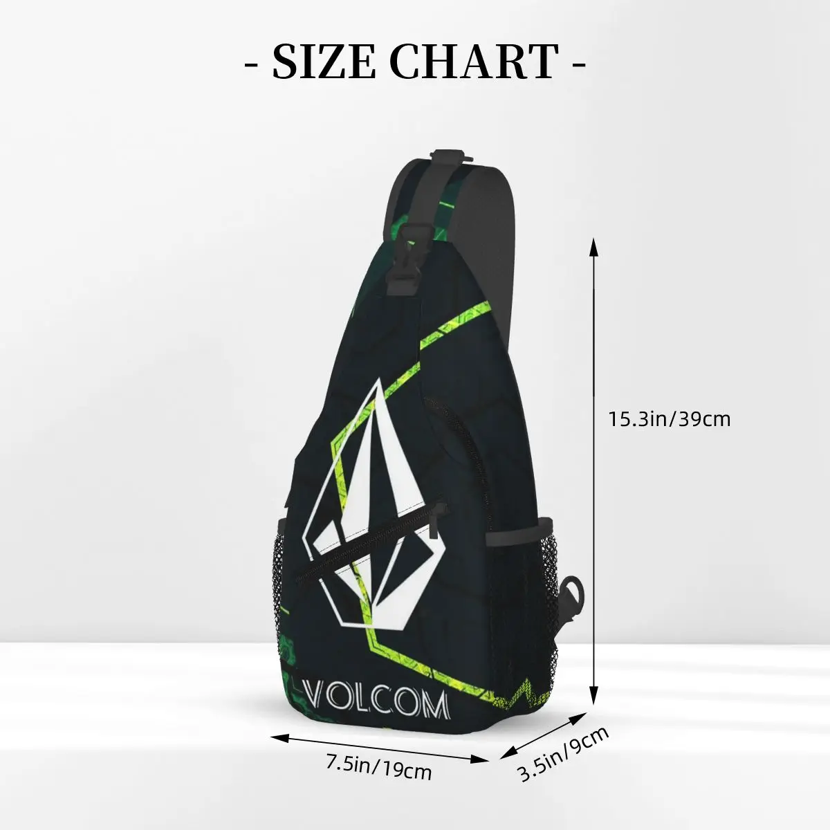 Volcom Logo Chest Bag Men Sling Crossbody Backpack Chest Bag Travel Hiking Daypack Shoulder Bag