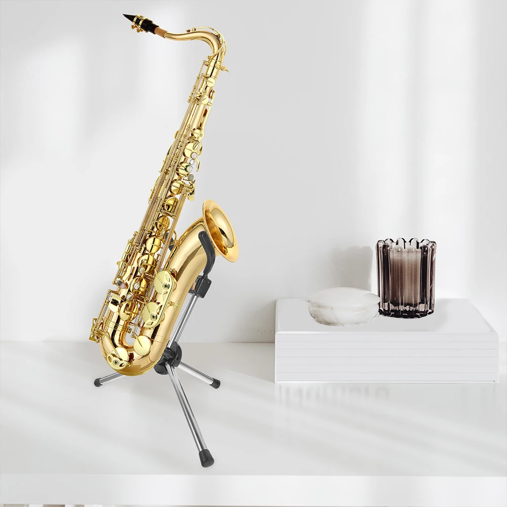 

1pc Multi-section Foldable Saxophone Bracket Anti-slip Anti-scratch Portable Wind Instrument Holder Space-saving Trumpet Stand