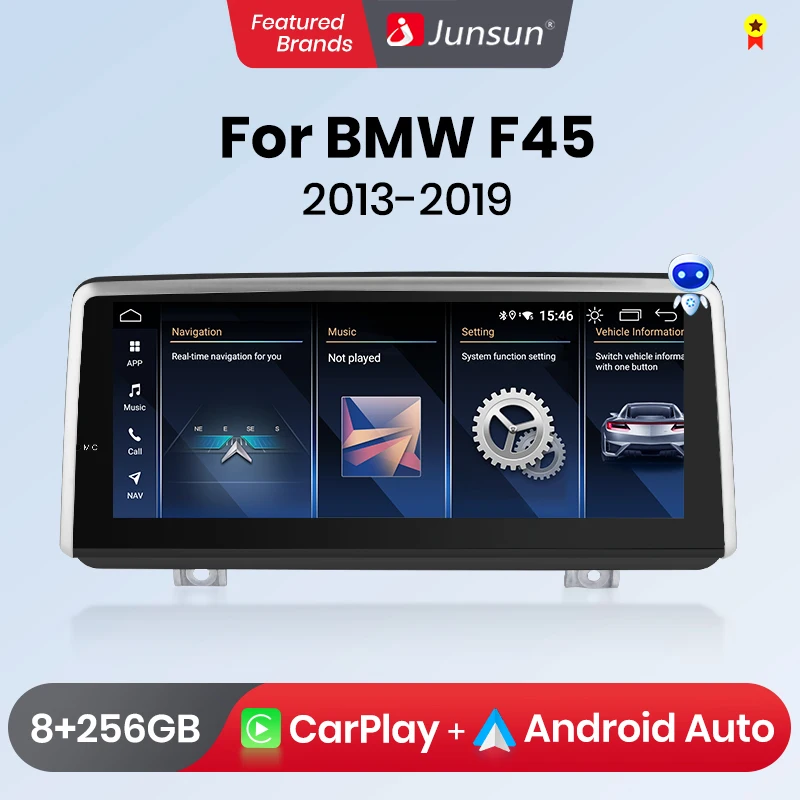 Junsun Wireless CarPlay Andorid 13 Auto Car Radio For  BMW F45 F46 F87 2013 2014 2015 2016 2017 2018 Multimedia GPS 4G