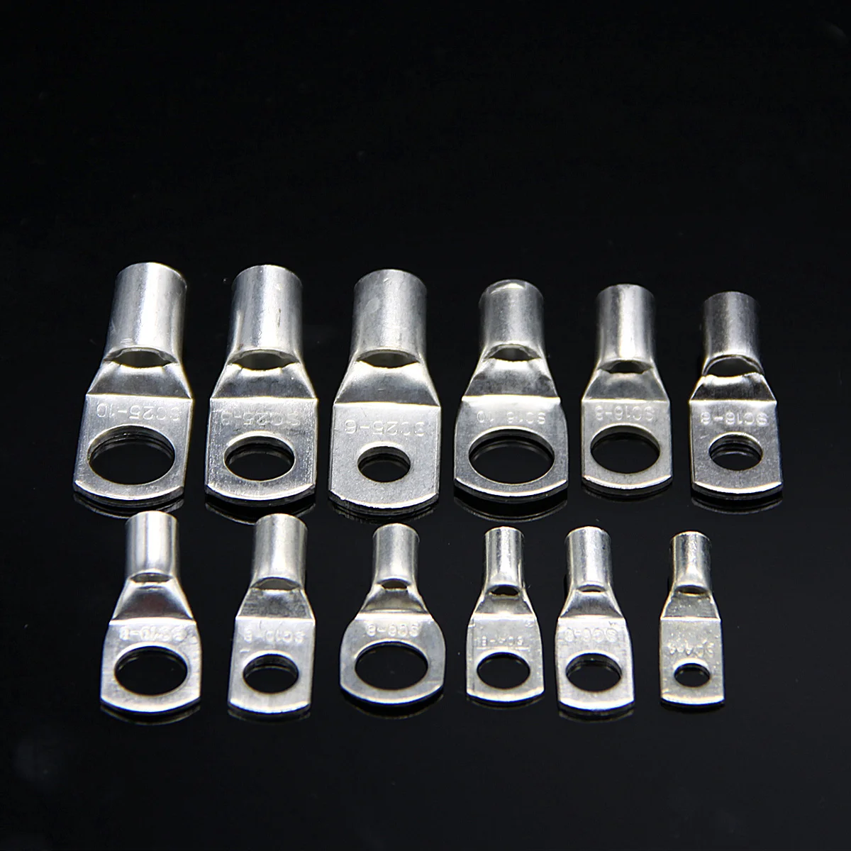 SC Type Wire Nose Terminal SC6 SC10 SC16 SC25 SC35 Bare Copper Battery Block Lugs Hole ID 6/8/10mm Crimp Wire Connector