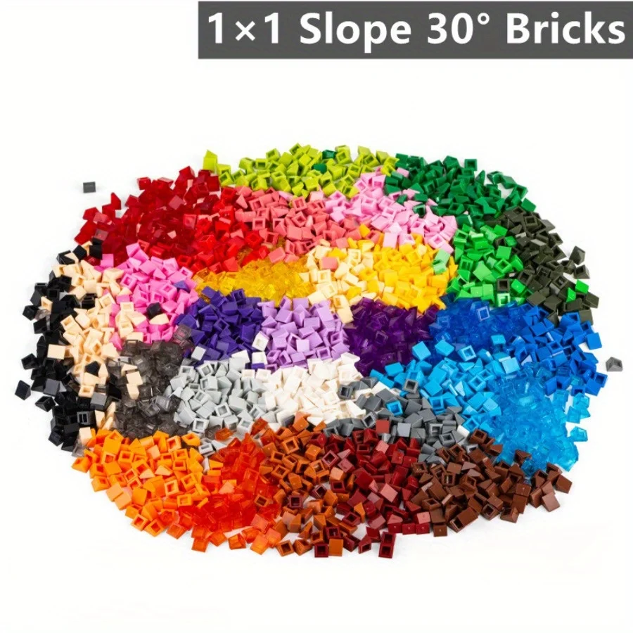 100 Pcs Slope 30° 1x1x2/3 Brick High-Tech Changeover Catch for Building Blocks Parts Educational Toys Children Gifts 54200