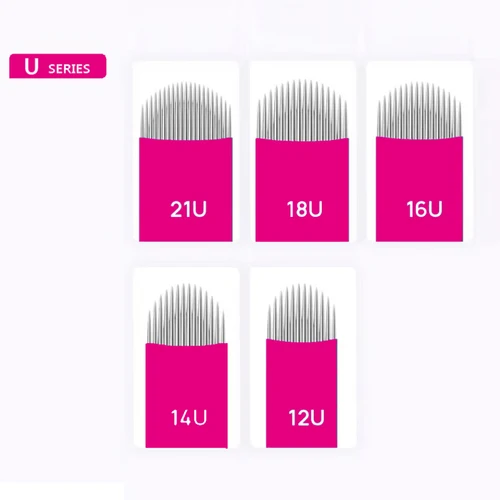 Imagen 2 del producto 50/100 Uds agujas de Microblading hojas Tebori aguja de tatuaje 0,16/0,18mm hojas manuales para cejas para pluma de tatuaje Manual de bordado 3D