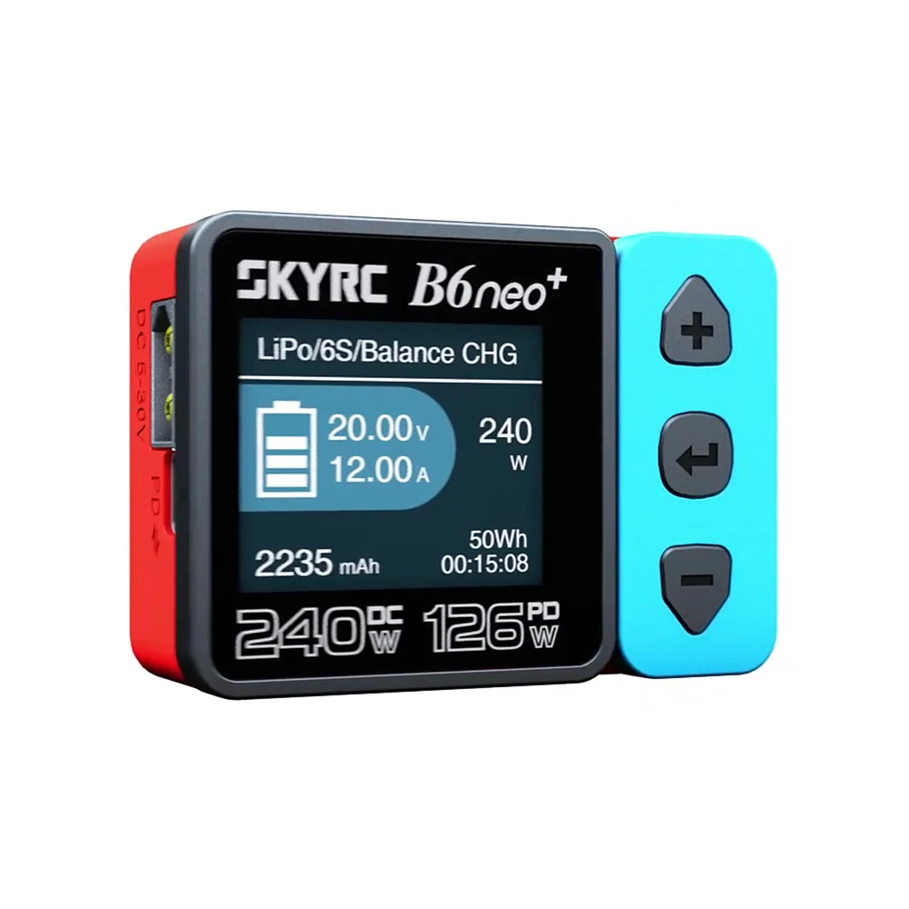 � SKYRC B6neo+ Smart Charger Hochleistungs-DC240W PD126W Mehrsprachiges Balance-Ladegerät 600mA XT60/Type-C/PSA100 Netzteil – Detail 1
