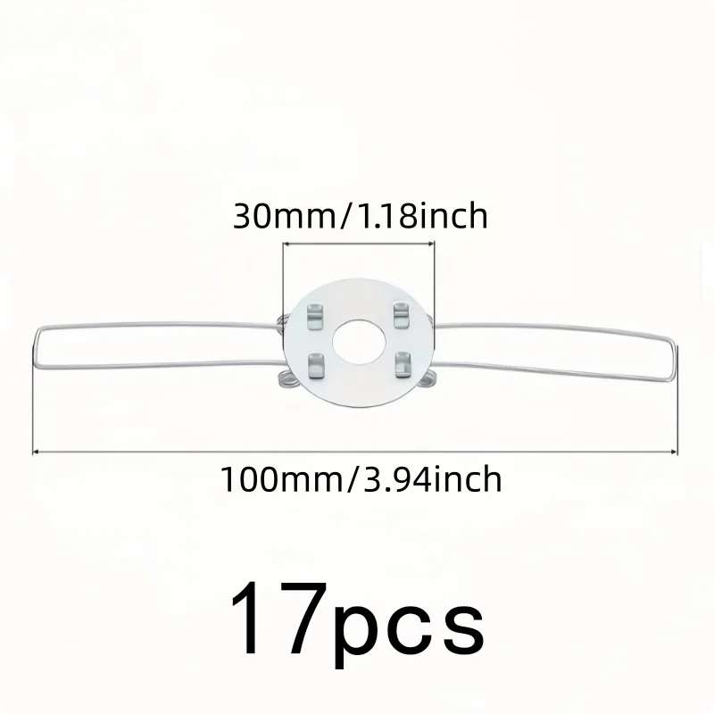 17 pcs-Fork Design 100mm 2-Fork Lamp Spring Clips, great for Home Lighting Fixing, Sturdy Metal Material