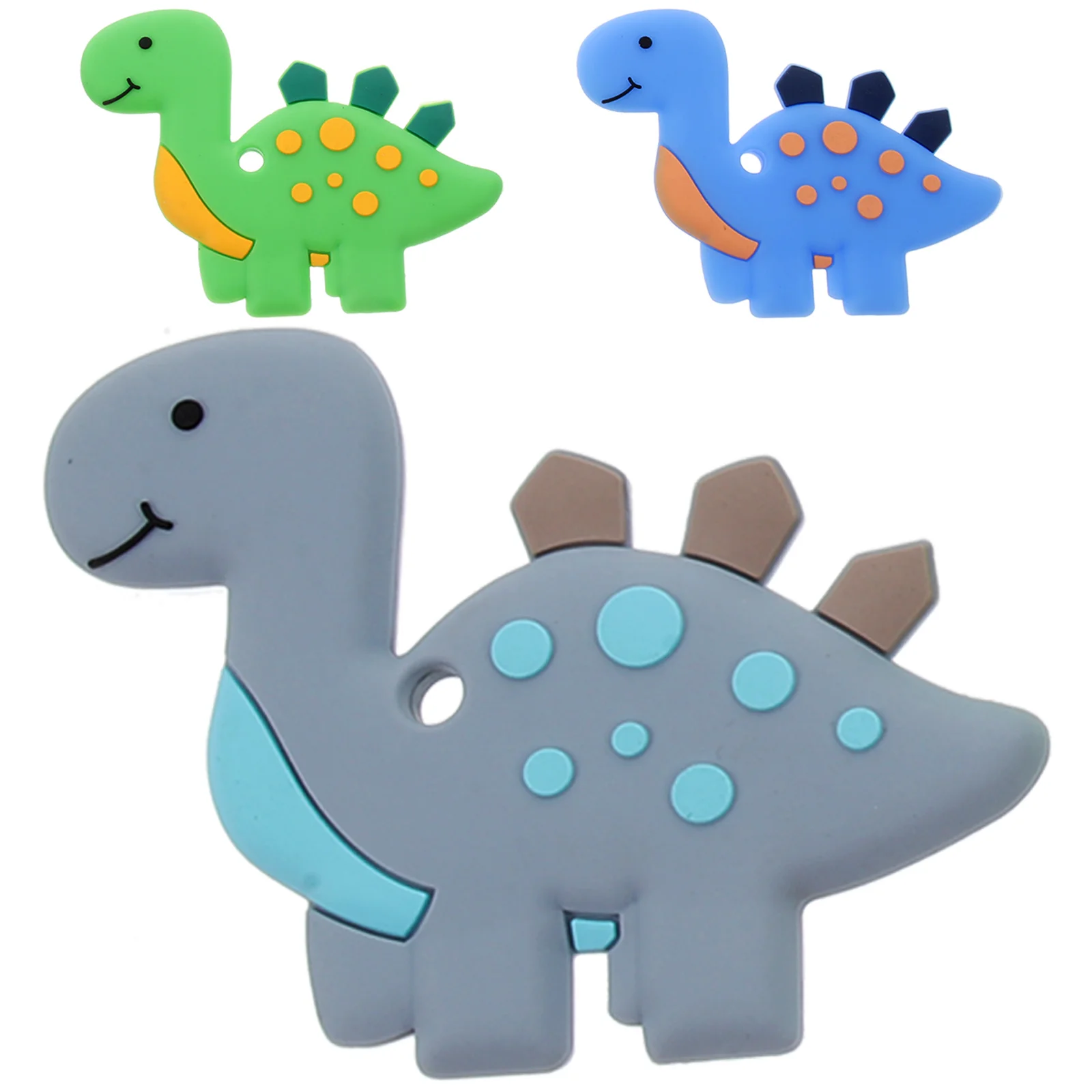 

3 Pcs Dinosaur Silicone Teether Infant Chewing Baby Sensory Training Teething Molar Food Grade for