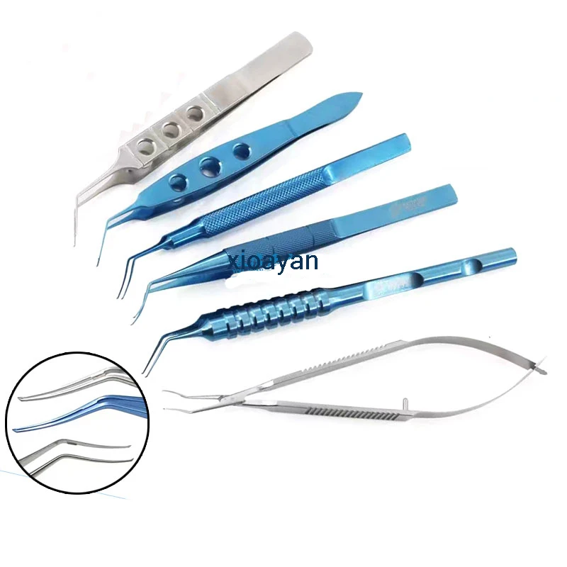 Stainless steel eye capsule tearing forceps Cosmetic surgery 8.5cm forceps small incision 1.8 capsule tearing forceps angular Hu