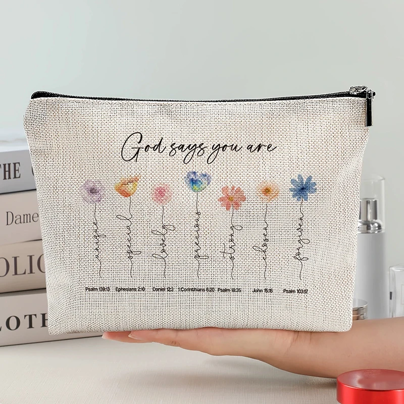 God Says You Are Scripture Makeup Bag Christian Mom Gift Inspirational Bible Verse Cosmetic Bag Affirmations Encouragement Gifts