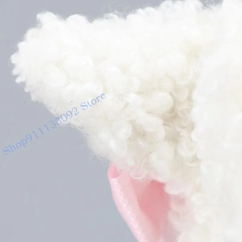 H9ed y2k lamoren beanie met kanten cartoon lammeisjes cosplay mooie foto prop