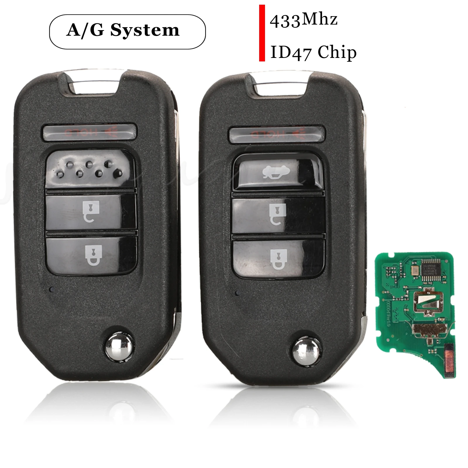 

jingyuqin 10pcs 3/4Buttons Remote Key For Honda Civic Accord City CR-V Jazz XR-V Vezel HR-V FRV Auto Lock 433MHz A/G System